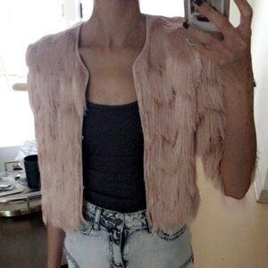 Brand New BCBG Maxazria Blush Fringe Jacket